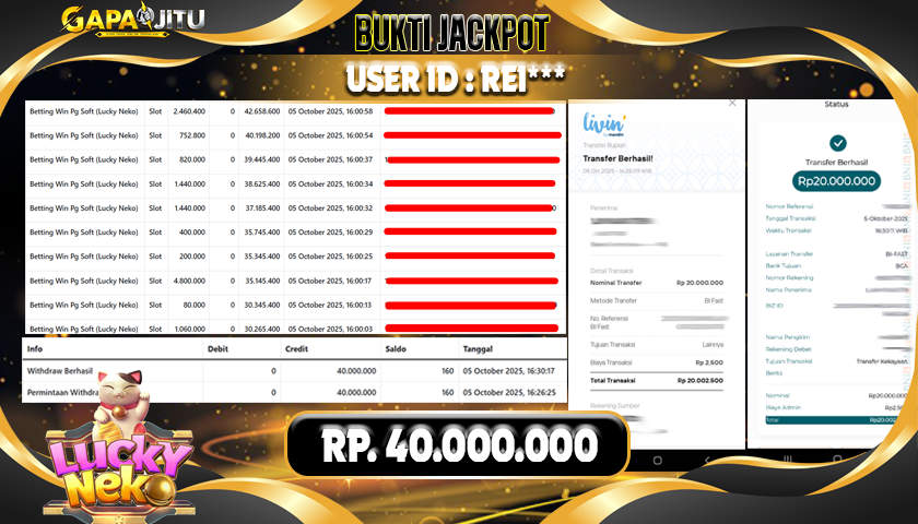 GAPAIJITU JACKPOT SLOT LUCKY NEKO Rp.40.000.000.,- LUNAS